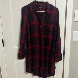 Lucky Brand Dress Womens Size S Plaid Longsleeve Button Up